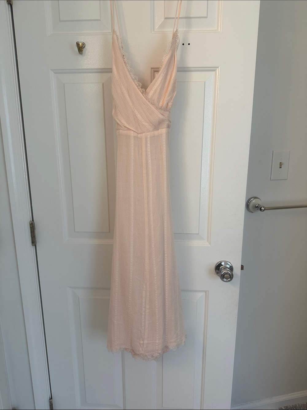 Lulus View and I mauve pink tie-back faux-wrap midi dress